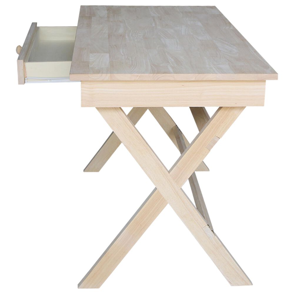 International Concepts Modern Farmhouse Desk with Chair in Unfinished NFM