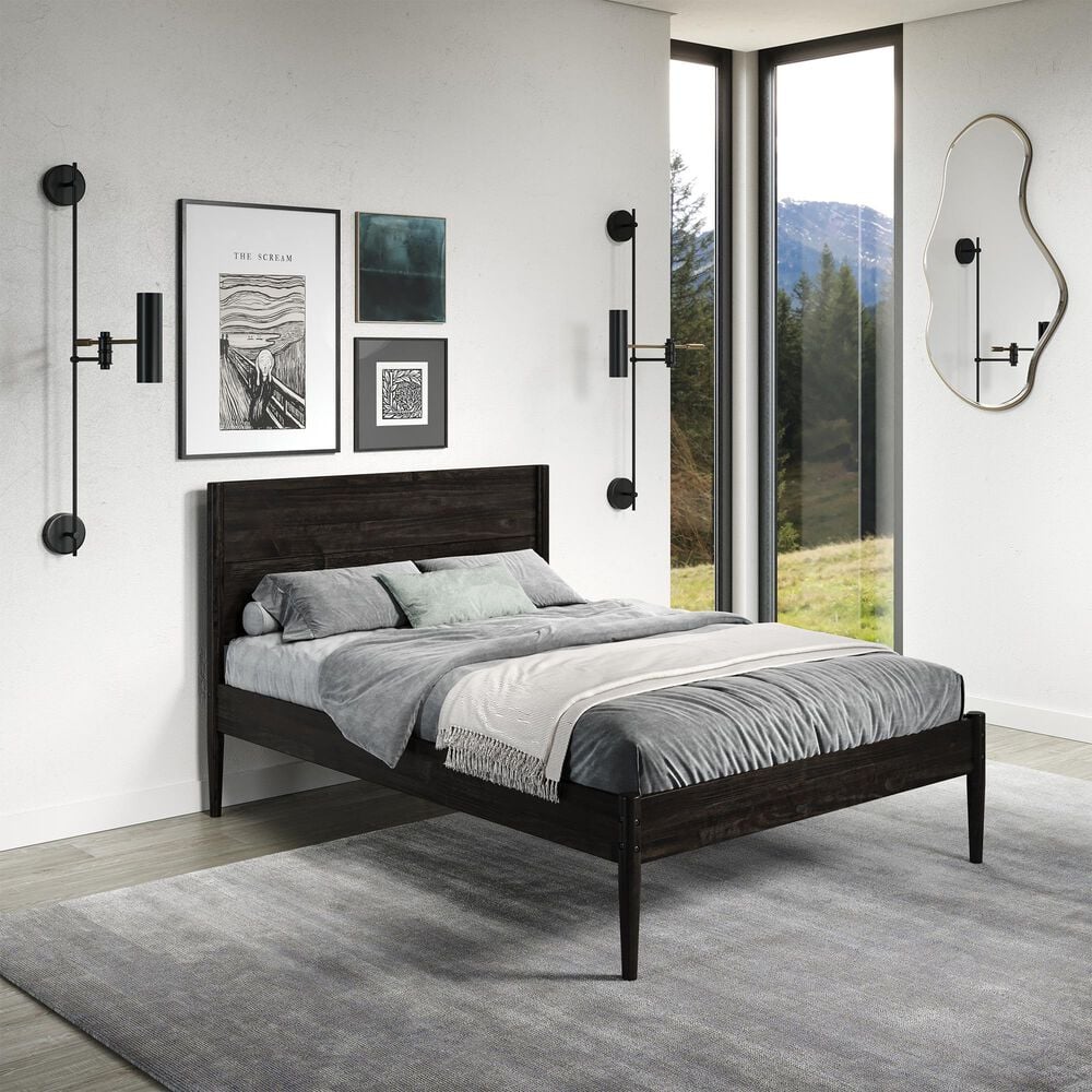 Forest Grove Mid Center Queen Platform Bed in Urban Walnut, , large