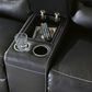 Ashley Warlin Power Reclining Loveseat with Console in Black, , large