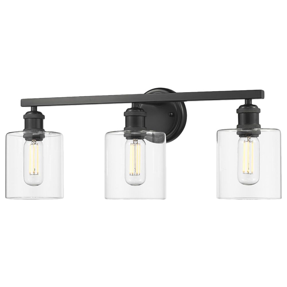 Golden Lighting Fisher 3-Light Bath Vanity in Matte Black, , large