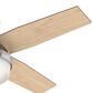 Hunter Dempsey Low Profile 44" Ceiling Fan with Light Gray Oak Blades in Brushed Nickel, , large
