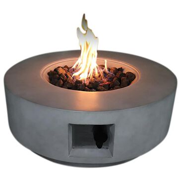 Living Source International Santiago Patio Round Fire Pit Table in Off-White, , large