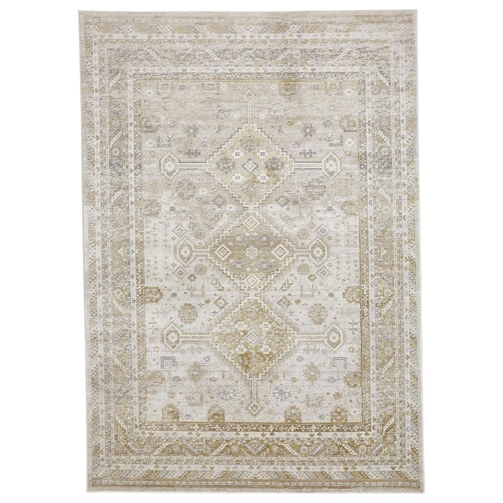 Feizy Aura 10" x 13"2" Gold and Ivory Area Rug, , large