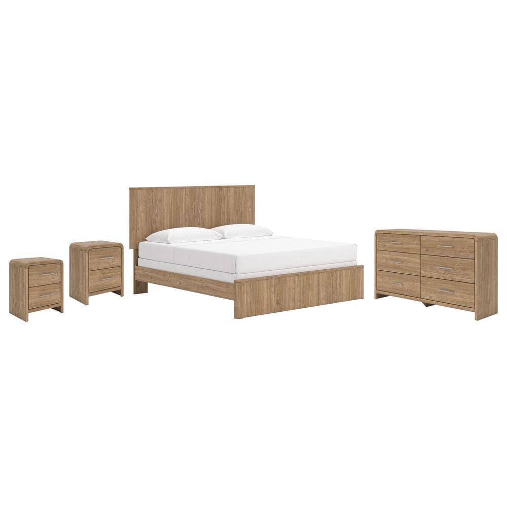 Ashley Gramburg King Platform Bed with Dresser and Two Nightstands in Brown, , large