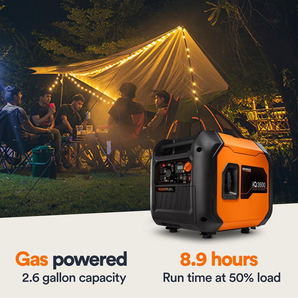 Generac iQ3500 Portable Inverter Generator in Orange and Black, , large