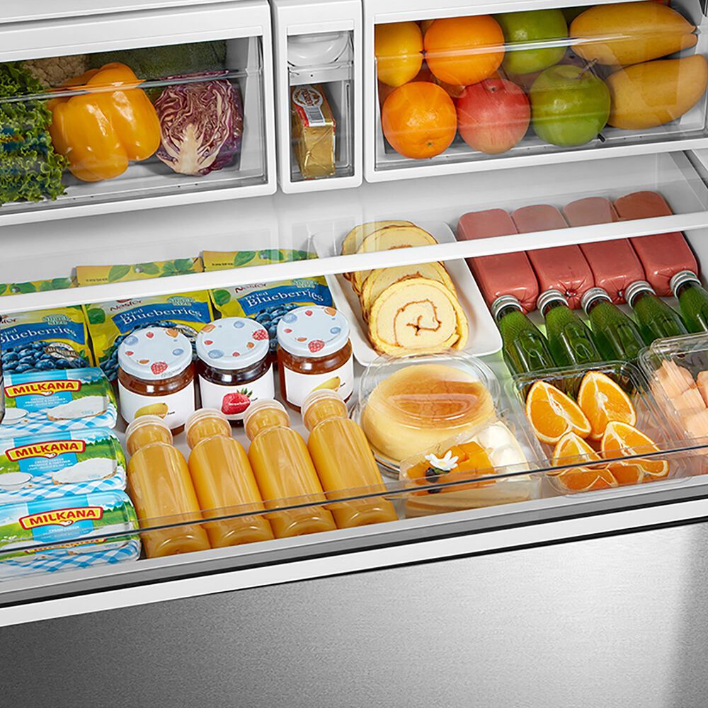 Midea 4-Piece Kitchen Package with 29.3 Cu. Ft. French Door Refrigerator and 6.3 Cu. Ft. Electric Range in Stainless Steel, , large