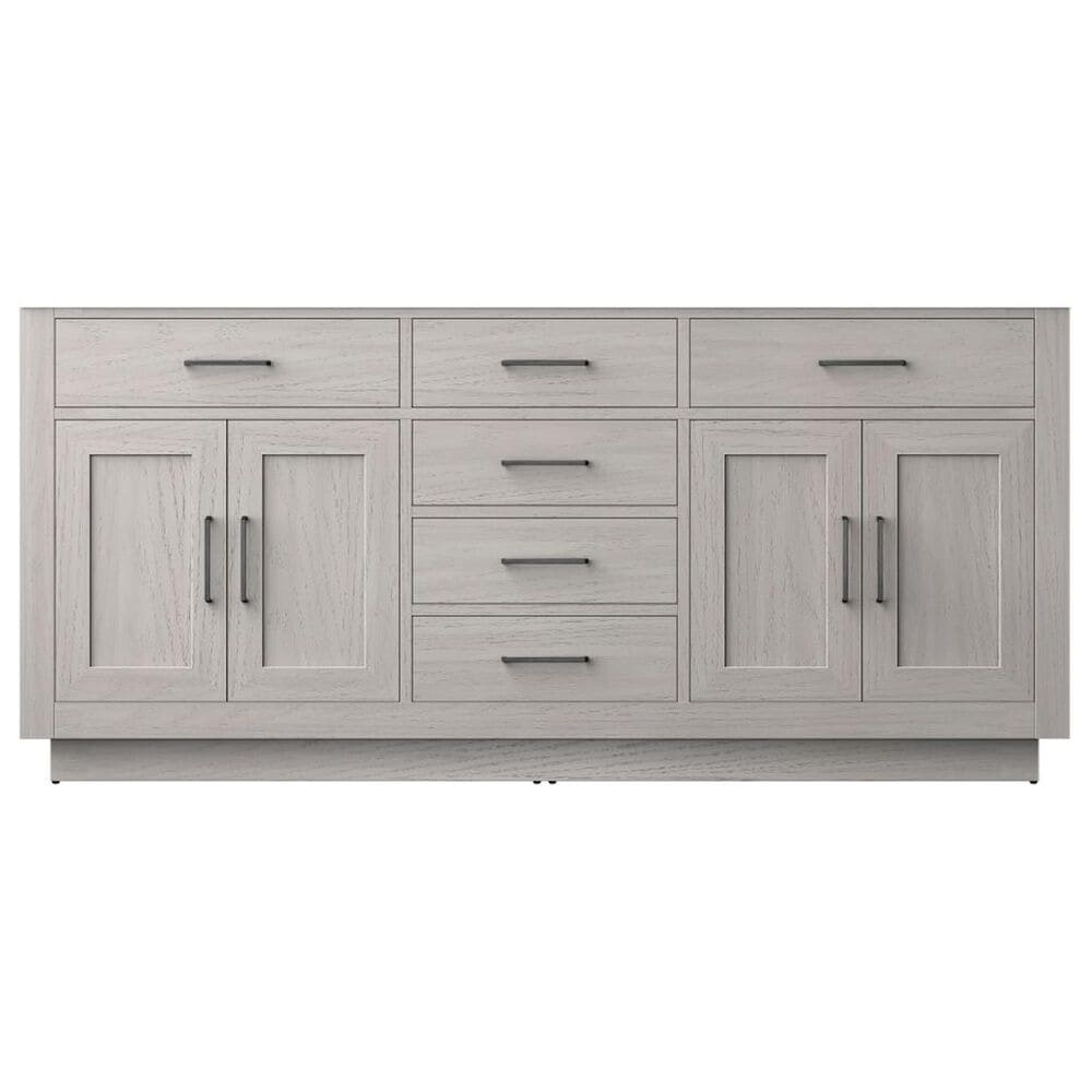 Lexora Home Abbey 72&quot; Double Bathroom Vanity in White Oak with 2 cm White Carrara Marble Top and Rectangular Sinks, , large