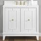 37B Kinsale 36" Single Bathroom Vanity Cabinet in Bright White with White Composite Stone Top and Backsplash, , large