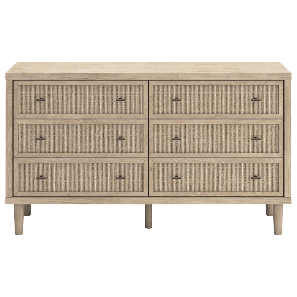 Ashley Cielden 6-Drawer Dresser and Mirror in Tan, , large