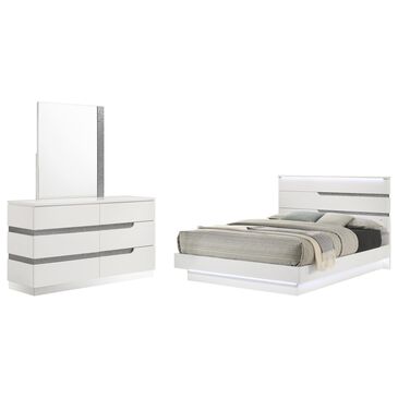 New Heritage Design Paradox 3-Piece Queen Bedroom Set in Gloss White, , large