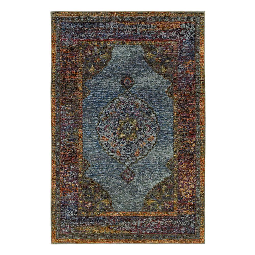 Oriental Weavers Andorra 7139A 3"3" x 5"2" Blue Area Rug, , large