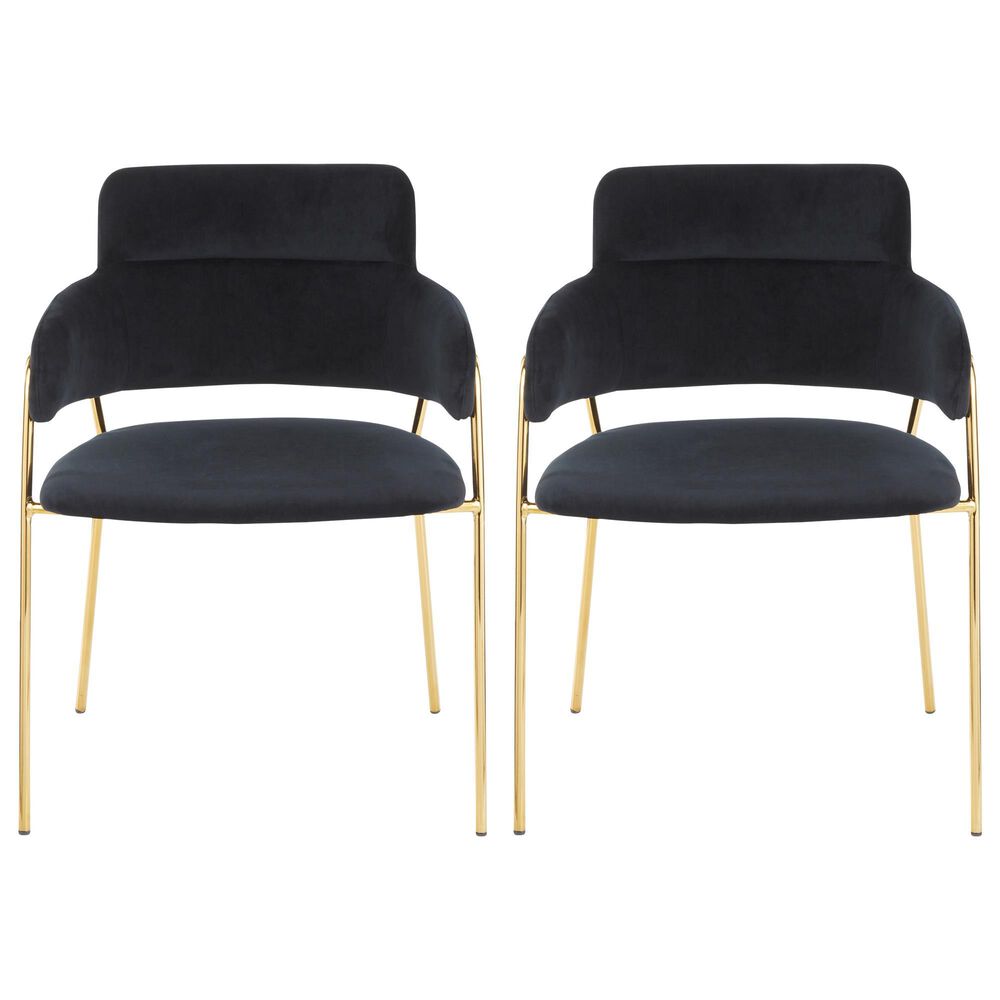 Lumisource Napoli Chair in Black and Gold &#40;Set of 2&#41;, , large