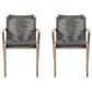 Armen Living Brielle Outdoor Dining Chair with Charcoal Rope in Light Eucalyptus (Set of 2), , large