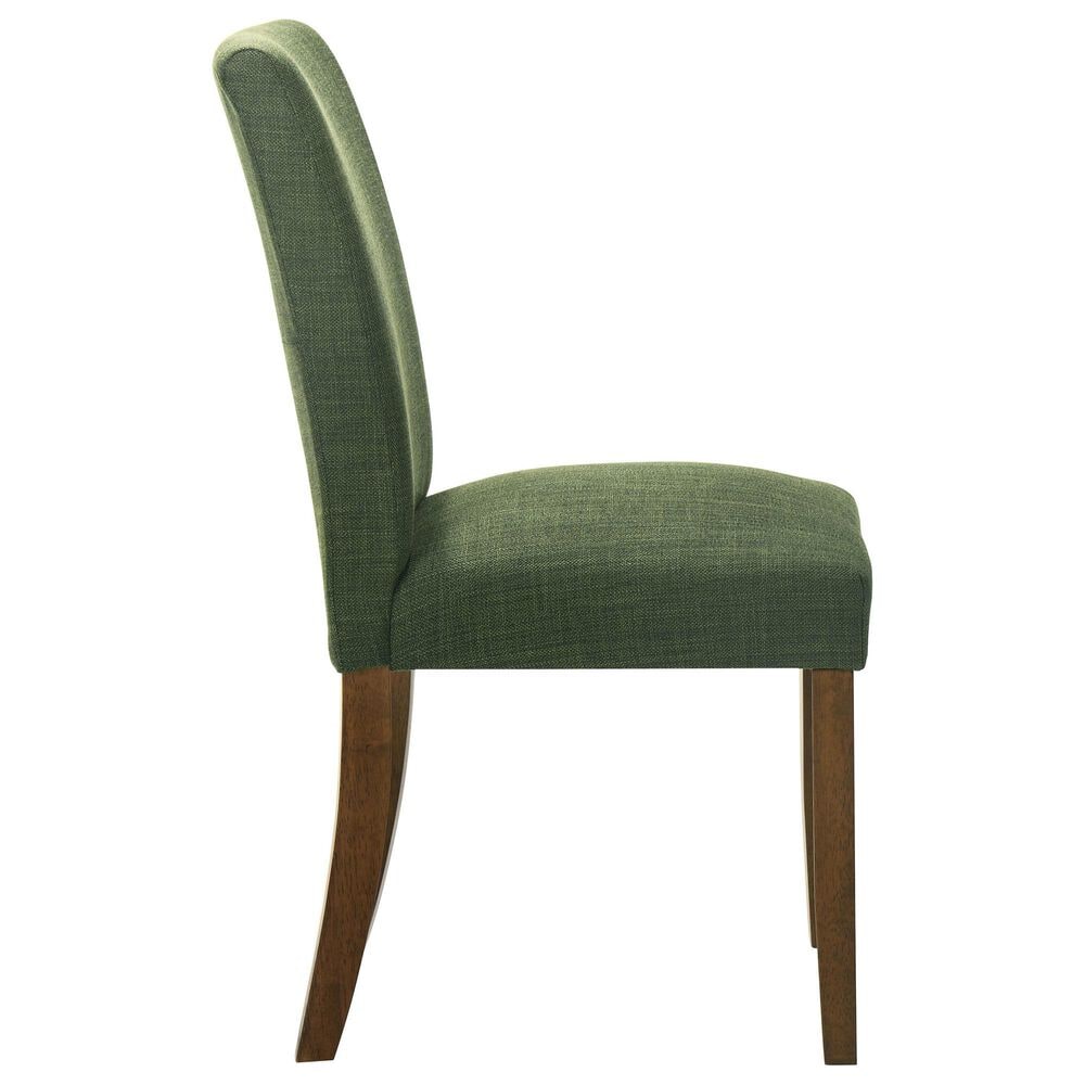 Coaster Cantley Dining Side Chair with Green Cushion in Rich Brown, , large