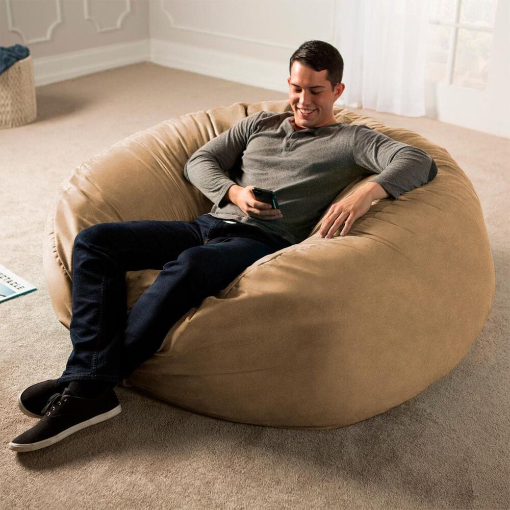 Jaxx 5&#39; Large Bean Bag with Removable Cover in Camel, , large