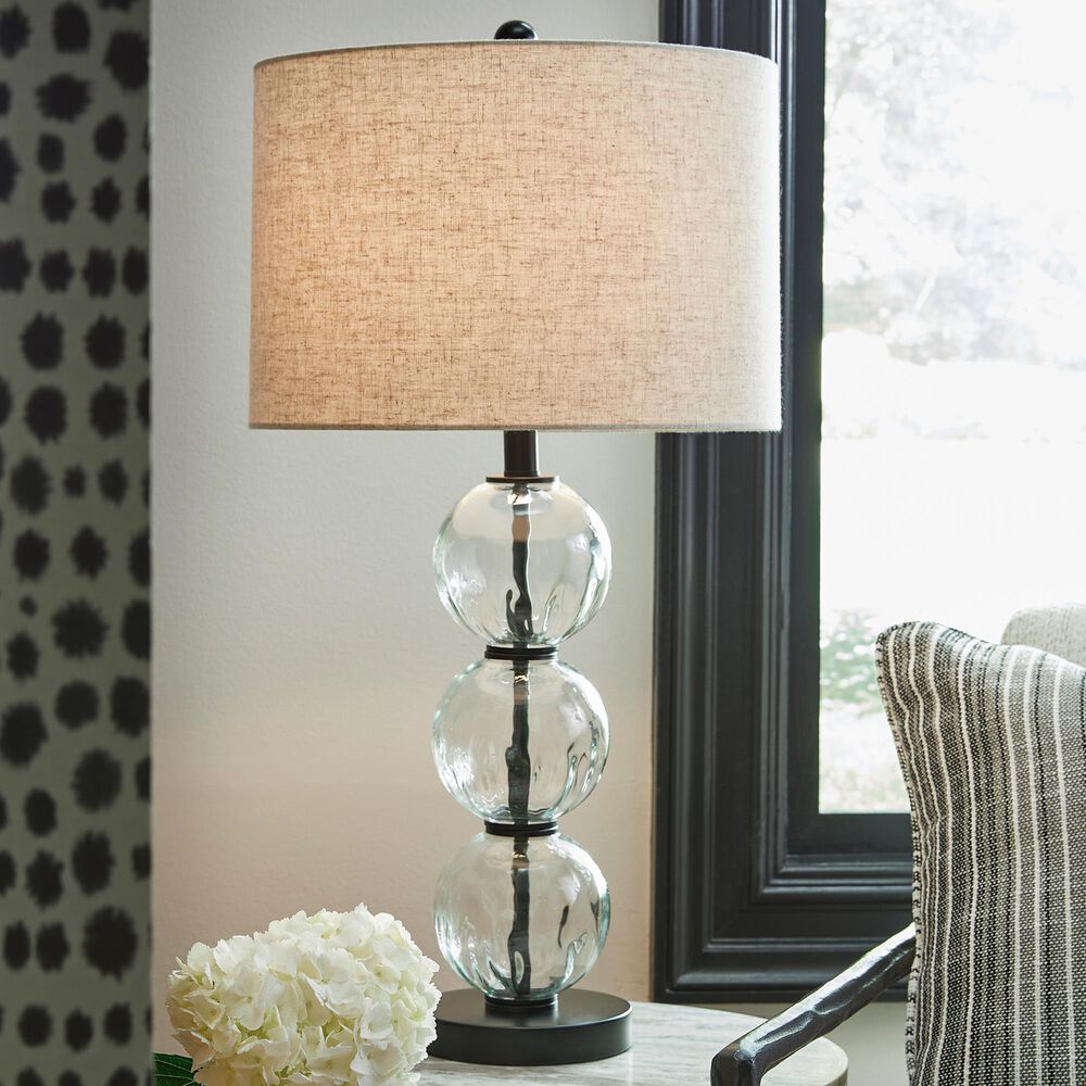 Ashley Airbal Table Lamp in Clear and Black &#40;Set of 2&#41;, , large