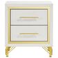 Pacific Landing Lucia 2-Drawer Nightstand in Bright White and Gold, , large