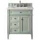 James Martin Vanities Brittany 30" Single Bathroom Vanity in Sage Green with 3 cm White Zeus Quartz Top and Rectangular Sink, , large