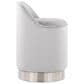 Lumisource Marla Vanity Stool with Silver Upholstered in Chrome, , large