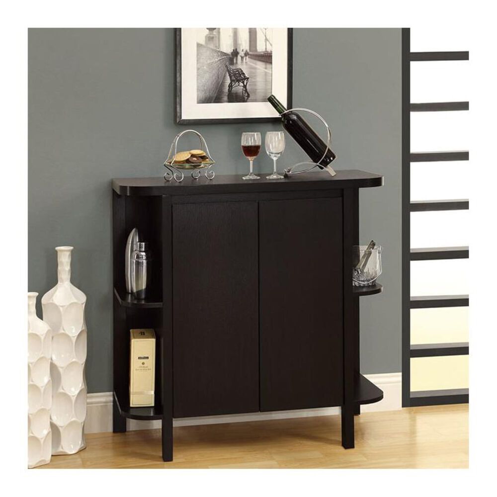 Monarch Specialties Bar Unit with Bottle and Glass Storage in Cappuccino, , large