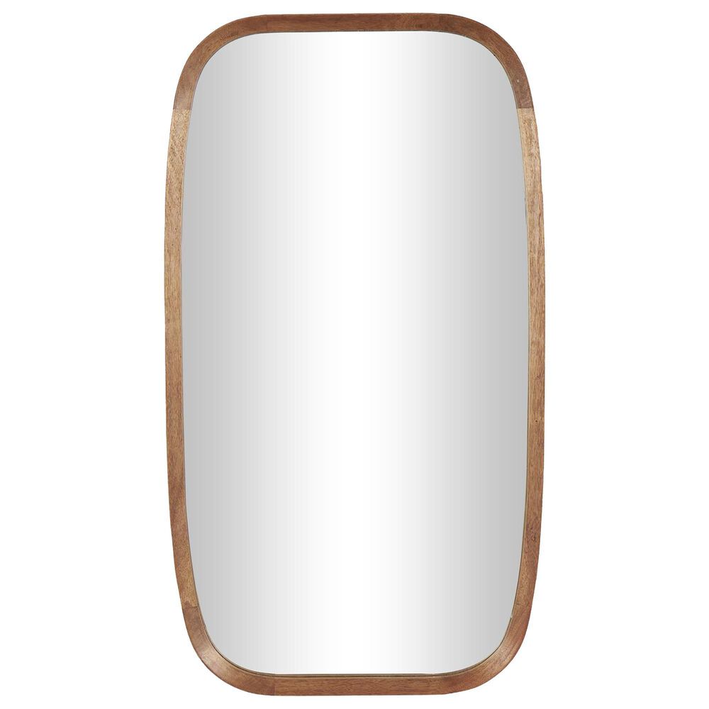 Maple and Jade Modern Wood Wall Mirror in Brown, , large