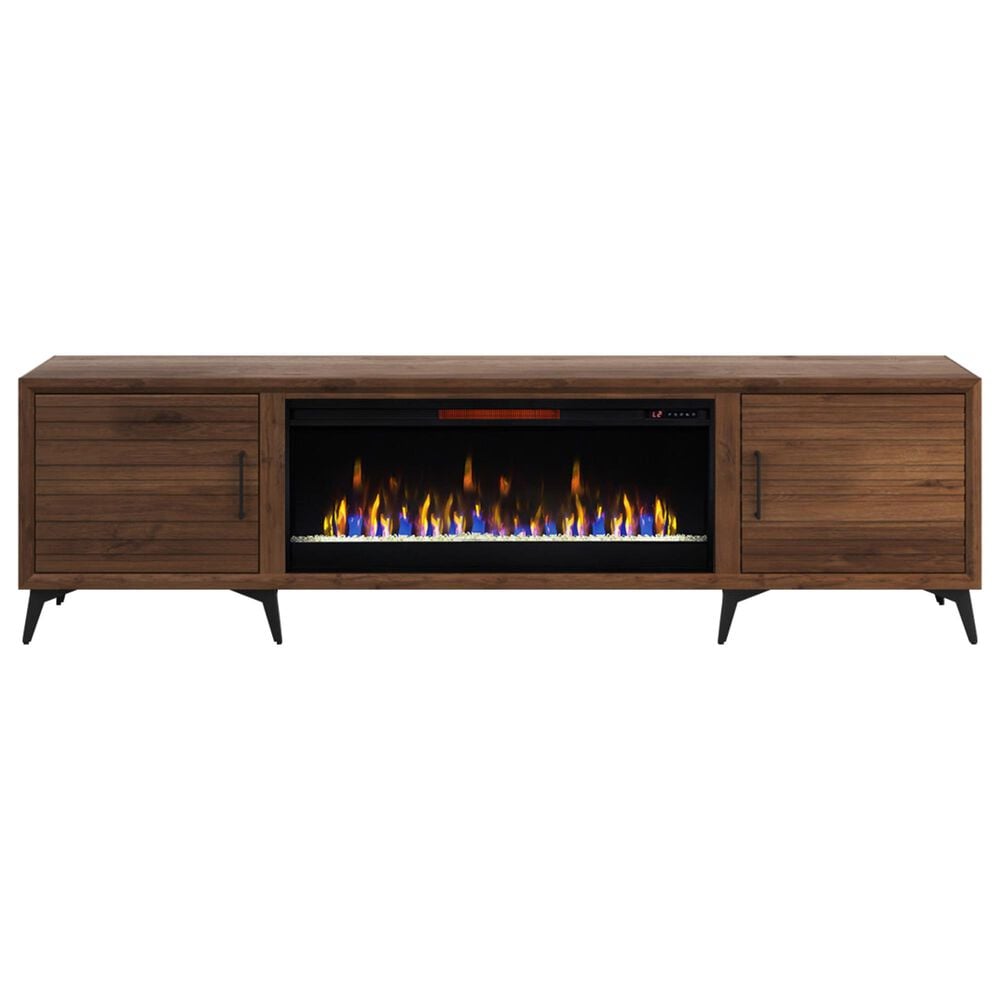 Legends Furniture Malibu 95&quot; Fireplace TV Stand in Bourbon and Satin Black, , large