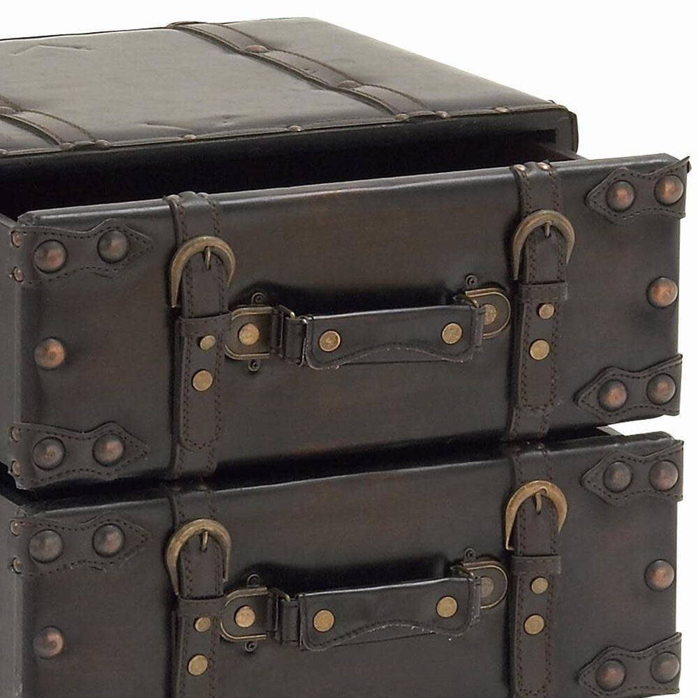 Maple and Jade 4-Drawer Room Chest with Buckle Strap and Stud Detail in Black, , large
