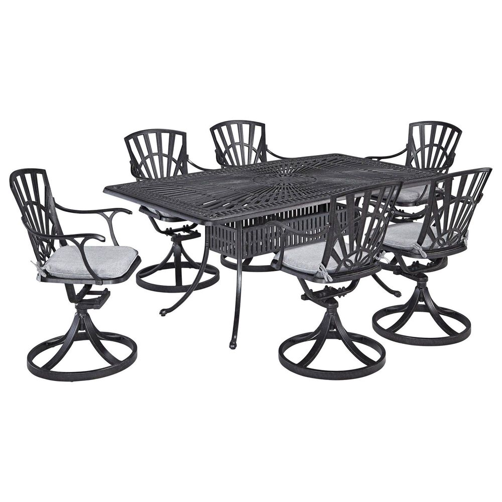Homestyles Grenada 7-Piece Dining Set with Swivel Chairs in Gray, , large
