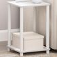 HOMLUX 2-Tier Turn-N-Tube End Table in White, , large