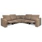Elran Furniture Bennett 5-Piece Power Symmetrical Reclining Sectional with Power Headrests in Putty, , large
