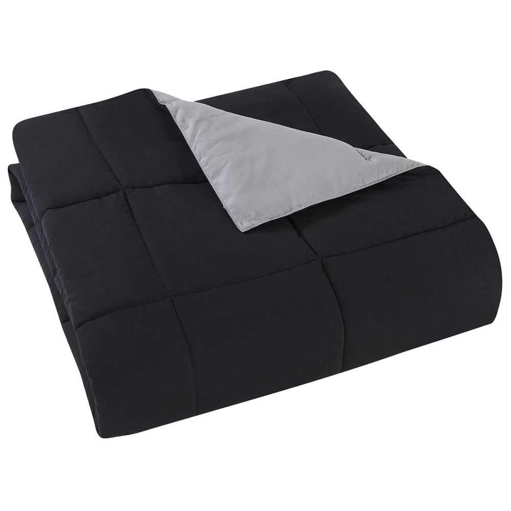 Pem America Truly Soft Everyday 3-Piece Full/Queen Reversible Comforter Set in Black and Grey, , large