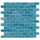 Emser Swirl Aqua 1" x 2" Rectangle on 12" x 12" Glass Mosaic Sheet, , large