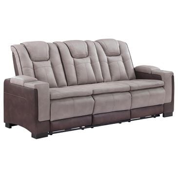 Titanic Furniture Power Reclining Sofa with Power Headrest in Brown, , large