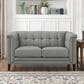 Hydeline Arvo Stationary Leather Loveseat in Silver Gray, , large