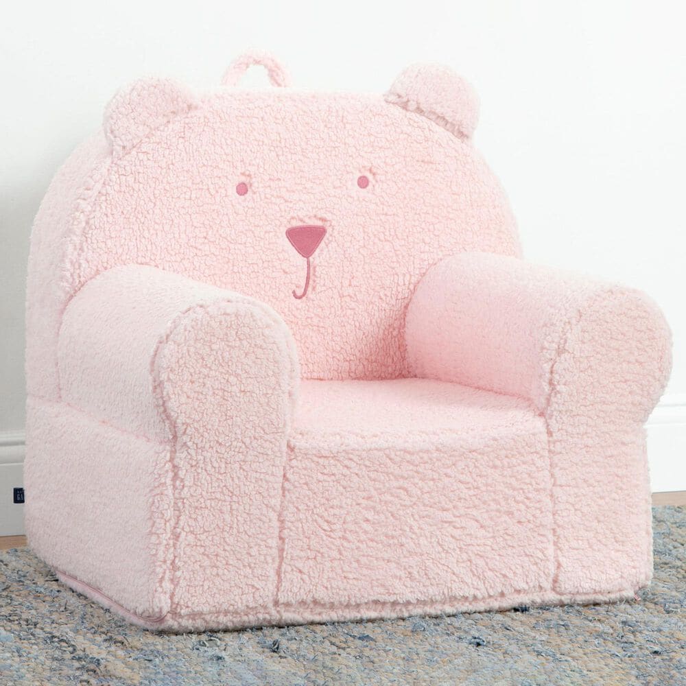 Delta Children Sherpa Bear Chair in Blush Pink, , large