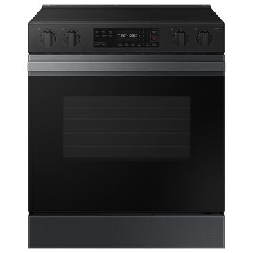 Samsung Bespoke Bespoke 6.3 Cu. Ft. Smart Slide-In Electric Smart Range with 5 Elements in Matte Black Steel, , large