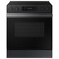 Samsung Bespoke Bespoke 6.3 Cu. Ft. Smart Slide-In Electric Smart Range with 5 Elements in Matte Black Steel, , large