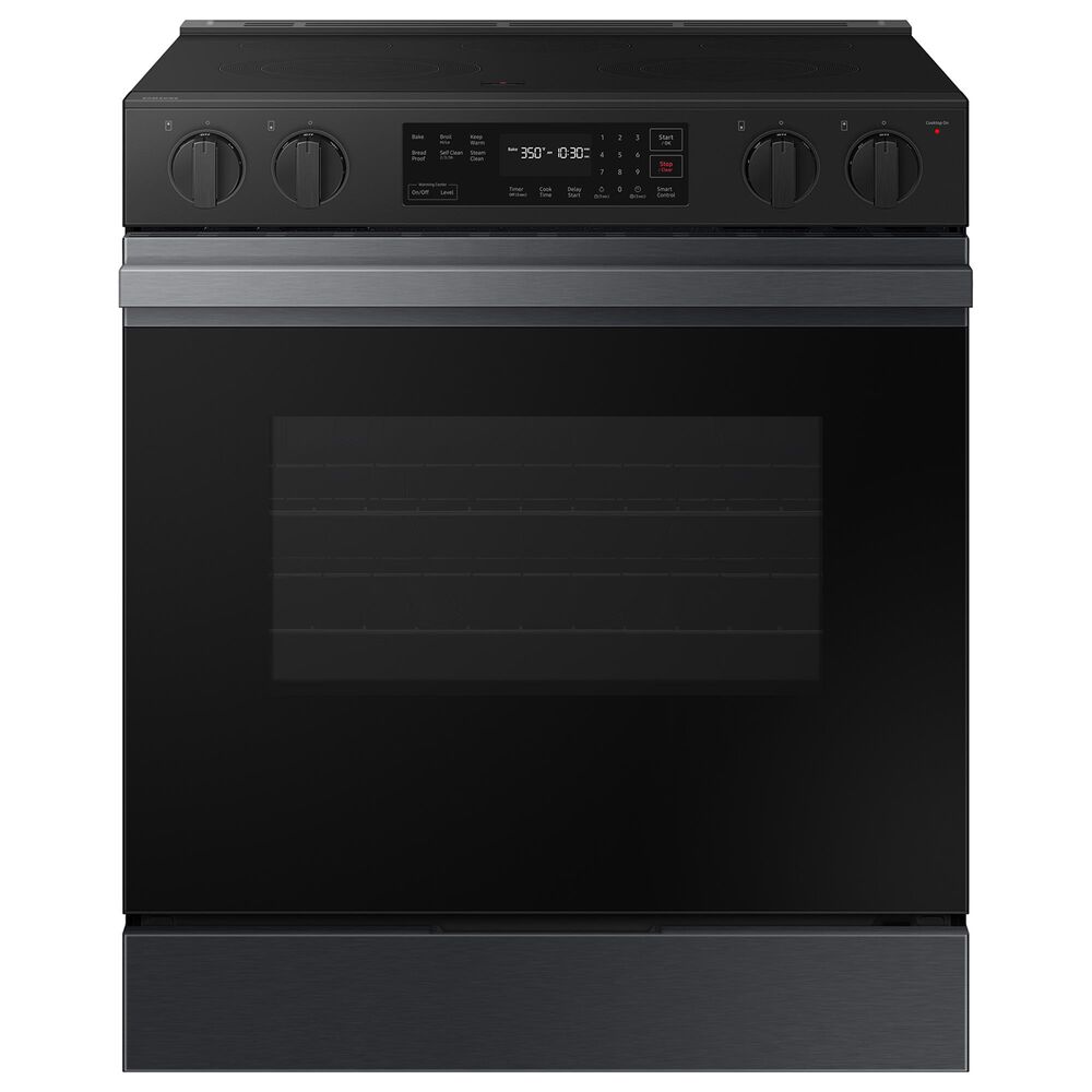 Samsung Bespoke Bespoke 6.3 Cu. Ft. Smart Slide-In Electric Smart Range with 5 Elements in Matte Black Steel, , large