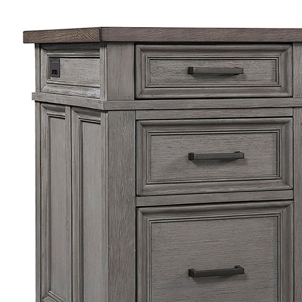 Riva Ridge Caraway 66&quot; Executive Desk in Aged Slate and Brown, , large