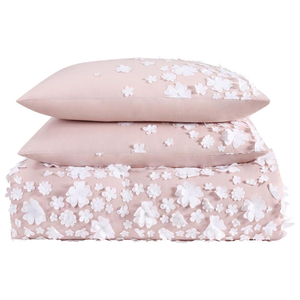 Pem America Christian Siriano Confetti Flowers 3-Piece Full/Queen Duvet Cover Set in Blush, , large