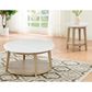 Crystal City Vida Cocktail Table with Casters in Burnished Blonde and White, , large