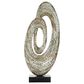 Maple and Jade Pearl Shell Abstract Swirl Decorative Sculpture in Polished Gray and Black, , large