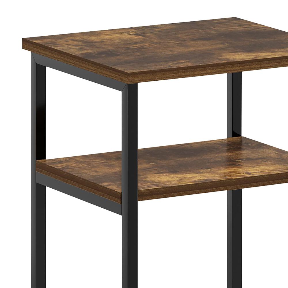 HOMLUX 3-Tier End Table with Open Shelf Storage Display in Amber Pine, , large