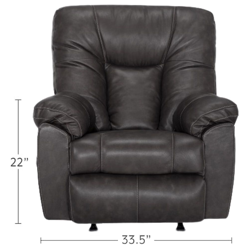 Moore Furniture Connery Manual Leather Rocker Recliner in Blaze Bourbon, , large