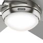Hunter Sotto 52" Ceiling Fan with LED Lights in Brushed Nickel, , large