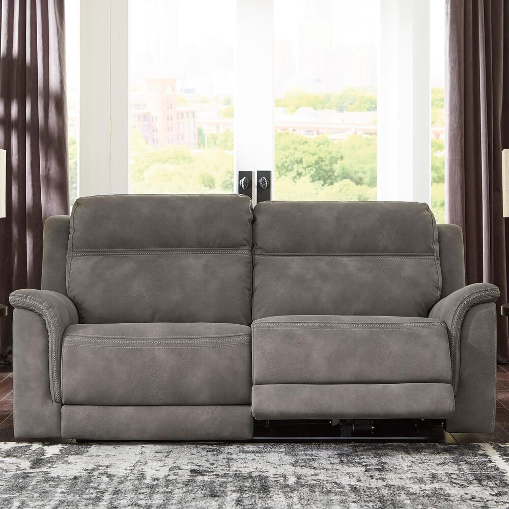 Ashley Next-Gen DuraPella Power Reclining Sofa with Power Headrest in Slate, , large
