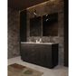 Lexora Home Abbey 60" Double Bathroom Vanity in Black Oak with 2 cm White Carrara Marble Top and Rectangular Sinks, , large