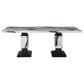 Global Furniture USA Faux Marble Pedestal Dining Table and 6 Chairs in Black, , large