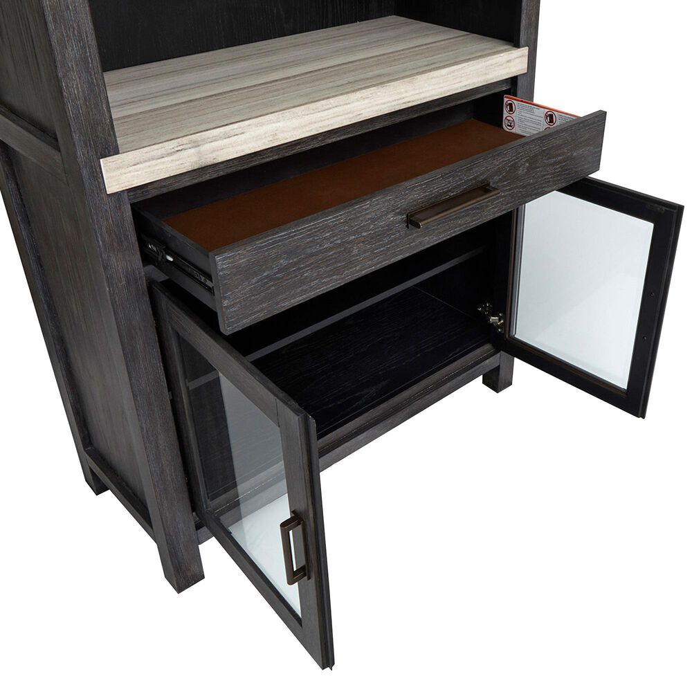 Nicolette Home Plum Creek Display Cabinet with Hutch in Ravenwood Black, , large