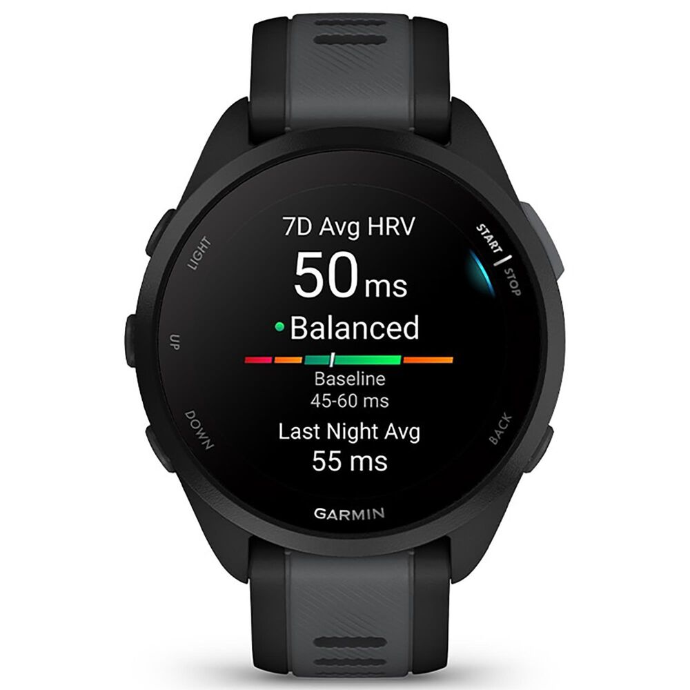 Garmin Forerunner 165 Smartwatch 30.4mm in Black and Slate Gray, , large